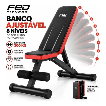 Banco Regulavel Academia Banco Supino Multifuncional 300kg Preto