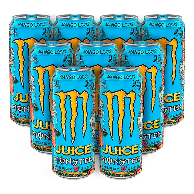 Pack 9 Latas Monster 473ml Energy Mango Loco Energizante