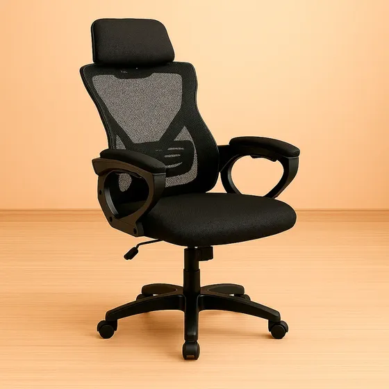 Silla Oficina Escritorio Regulable Ergonomica Apoyacabeza Rd Color Negro Material Del Tapizado Tela Mesh