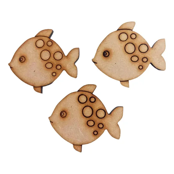 240 Peces Pez Pescadito 7cm Fibrofacil Mdf Figura 