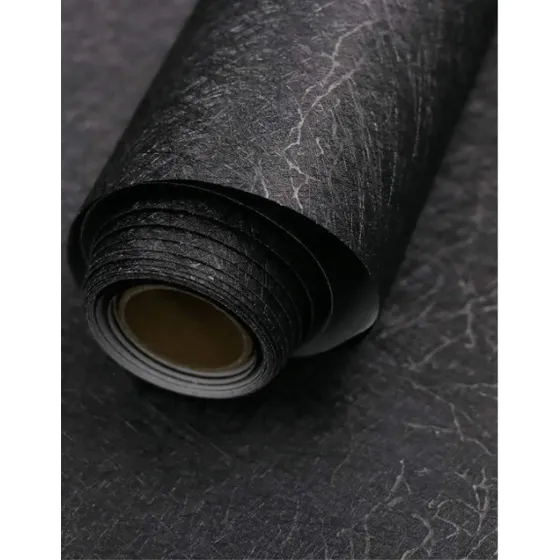 Papel Mural Pvc Texturizado Autoadhesivo Rollo 10x60 Negro