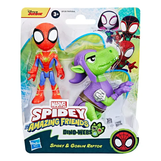 Marvel Spidey Dino-webs: Héroe Y Dino 10 Cm, Surtidos