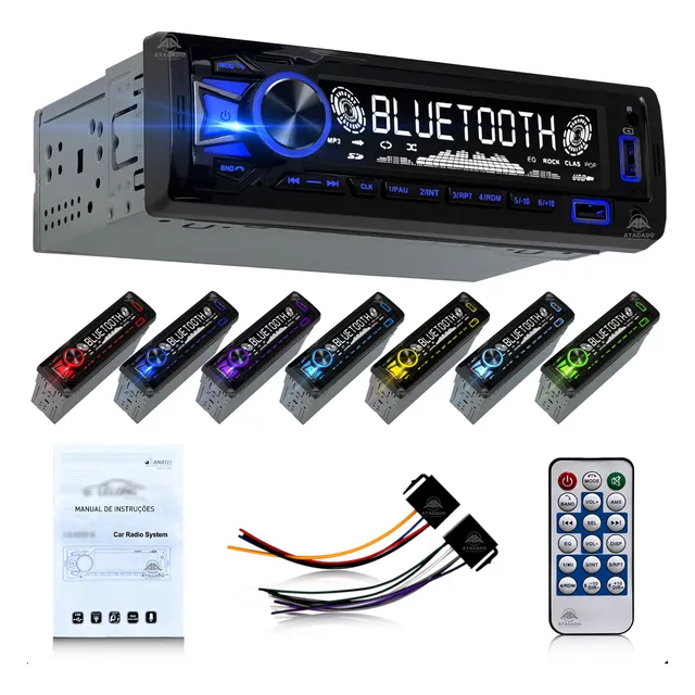 Radio Som Automotivo Potente Bluetooth Melhor 4x55w Q Soni B