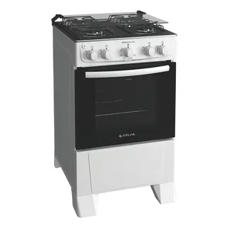 Fogão 4 Bocas Atlas Mônaco Plus Branco com Mesa Inox e Acendimento A