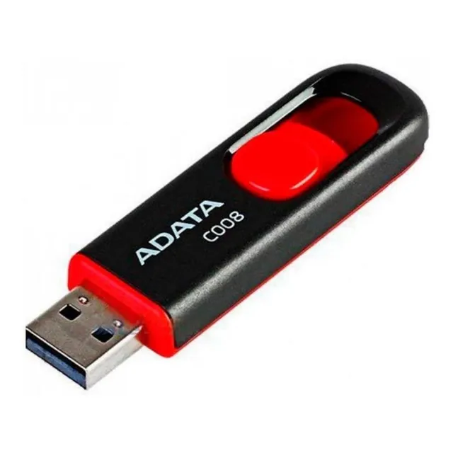 Memoria Usb Adata C008 16gb 2.0 Negro Y Rojo