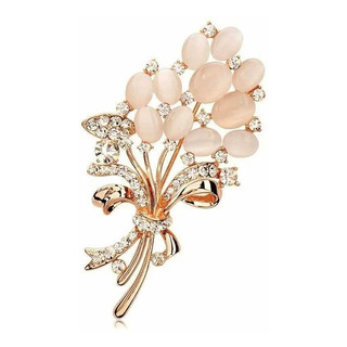 Broche Flores Cristal Austriaco Elegante Opalo Prendedor Broche Flores Cristal Austriaco Elegante Opalo Prendedor