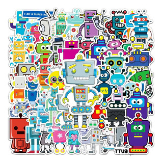 50 Pegatinas De Dibujos Animados De La Serie Creative Robot 50 Pegatinas De Dibujos Animados De La Serie Creative Robot