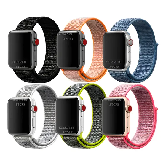 Pulseira Para Apple Watch Nylon Loop Tecido 40 41 44 45 49mm