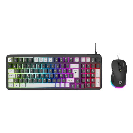 Combo Gamer 2 En 1 Alámbrico Squad Conquest Kg515 Alámbrico Mouse Negro Teclado Negro