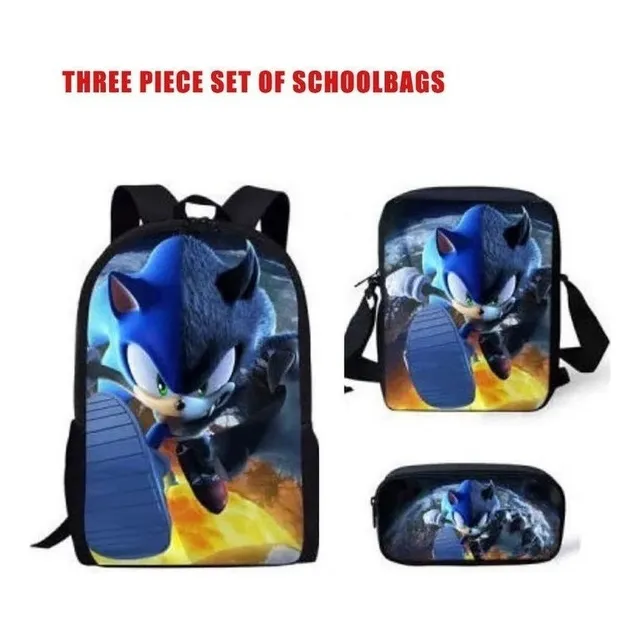 Lonchera Mochila Conjunto De Tres Piezas Sonic ,1