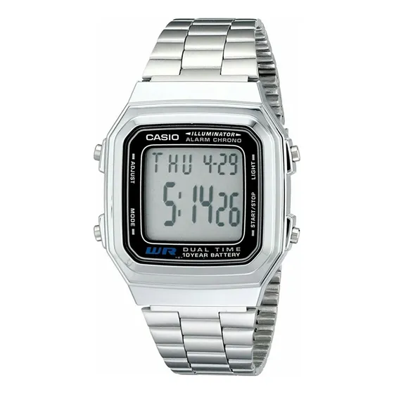 Reloj Casio Retro A178 Acero Inoxidable Cronometro Alarma
