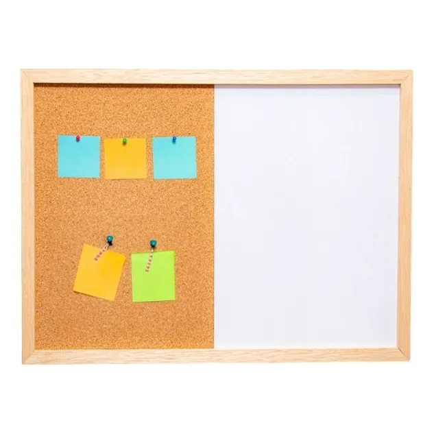 Cartelera Acrilico Y Corcho Grande 80 X 60 Cm Madera Pino