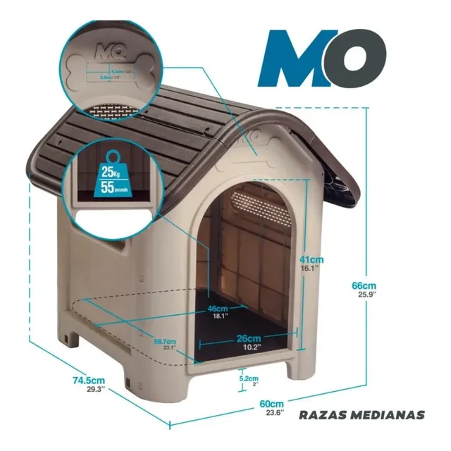 Casa Para Mascotas Razas Medianas Mq Pets