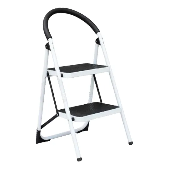Escalera Con Soporte Ovalado, Pleglable De Aluminio 2 Pisos 