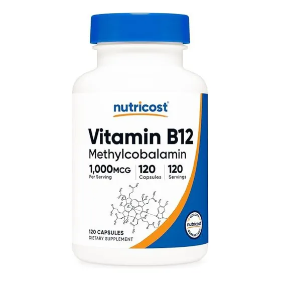 Vitamina B12 Metilcobalamina 1.000mcg 120 Cápsulas Nutricost
