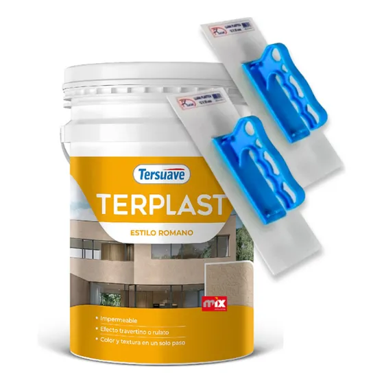 Revestimiento Plastico Texturado 30kg Y Llana Plastica Combo