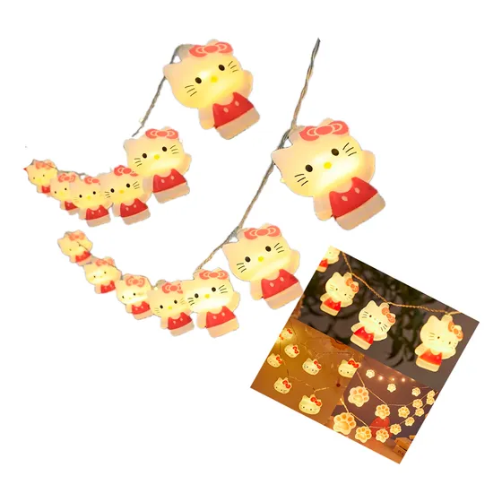 Serie De Luces Hello Kitty Leds Arbol De Navidad 6 Mts Usb
