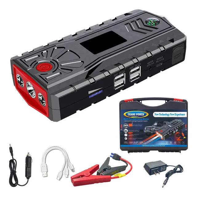 Arrancador De Batería 99900mah 12 V Con Adaptador Y Inflator