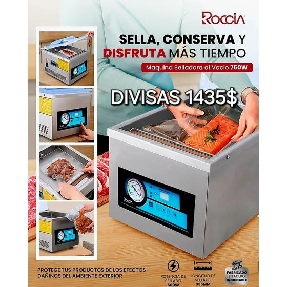 Máquina Selladora Al Vacío Industrial De 750w - Roccia