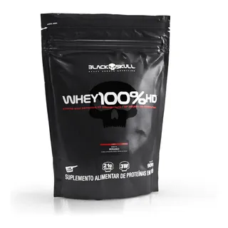 Proteína Black Skull Whey 100% HD em pó sabor Morango x 900g