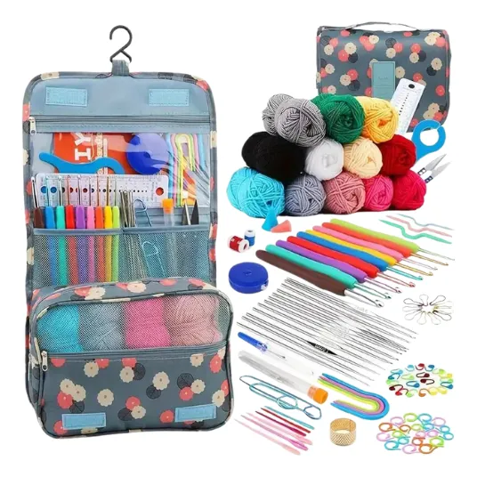 Kit Agujas De Crochet Completo + Bolso De Regalo