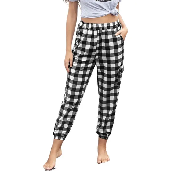 G51g, Pantalones De Mujer, A Cuadros Casual, De Moda Y