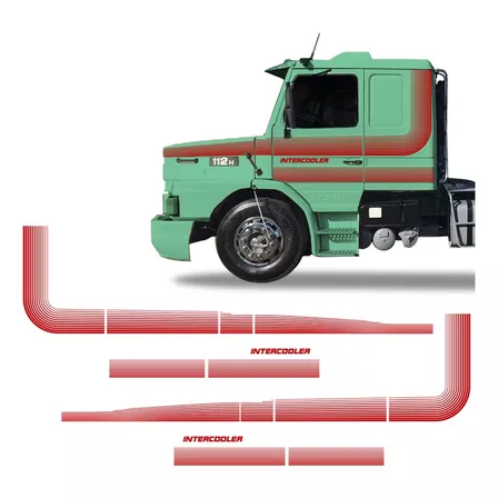 Faixas Scania 112 113 1986/1991 Intercooler Adesivo Vermelho