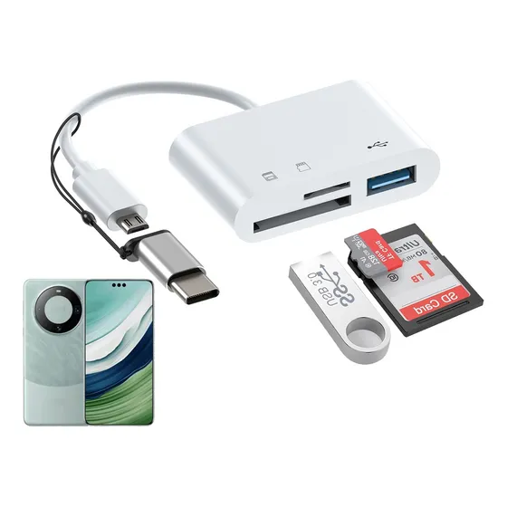 Adaptador Lector Tarjetas Usb Tipo-c Sd Tf Otg Pc Telémóvil
