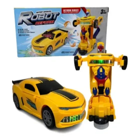 Auto Robot Pro Transformacion Con Luces Y Musica Electrico 