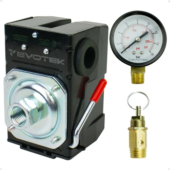 Pressostato Compressor Manômetro Schulz Chiaperini Motomil
