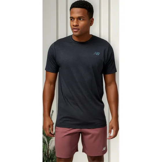 Remera New Balance De Hombre - Mt31095bkh