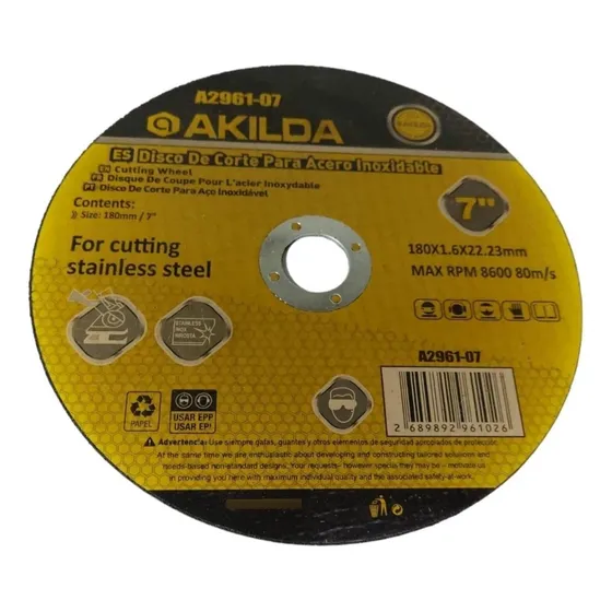 50 Discos De Corte 7 Pulgadas Milimétrico Marca Akilda