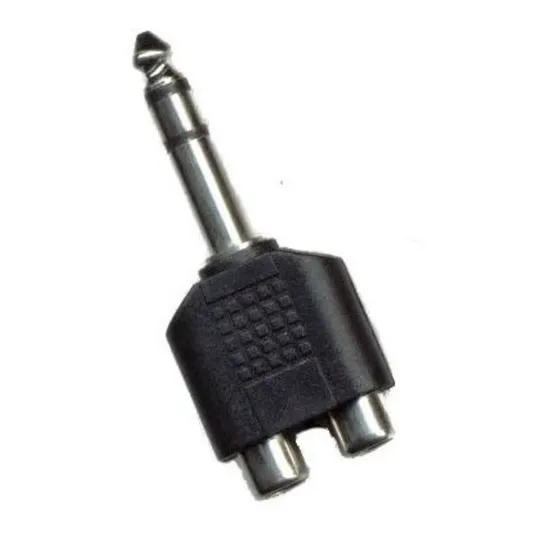 Adaptador Ficha Plug 6.5 Estereo A 2 Jack Rca