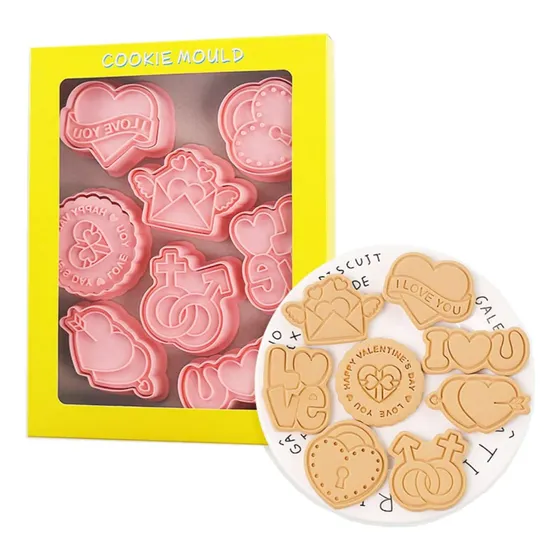8 Mold Galleta Para Dia San Valentin Hornear Juego Texto  I