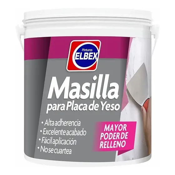 Masilla para Placa de Yeso Interiores Elbex 6Kg Alta Adherencia