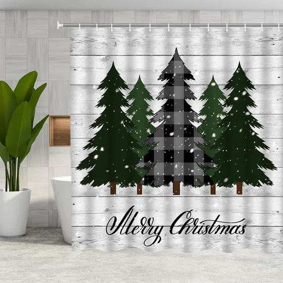Cortina Ducha Texto Ingl «merry Christmas» Decoracion Casa