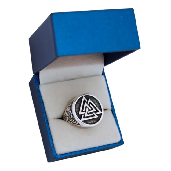 Anillo De Odín Valknut Protector En Plata 925 Hombre Vikingo