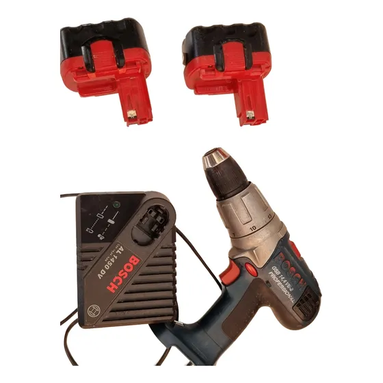 Taladro Bosch Profesional 13mm,  2 Baterías Agotadas, Suizo