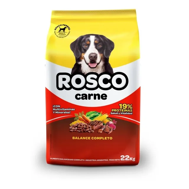 Alimento Perros Adultos Rosco Sabor Carne Balanceado 22kg