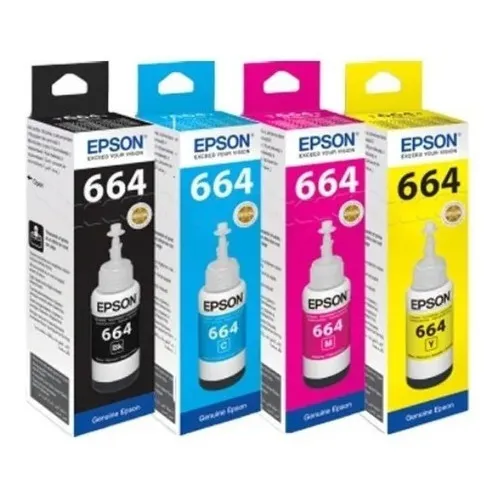 Pack 4 Tintas Epson Original T664 L120/l380/l395/l475/l575/l