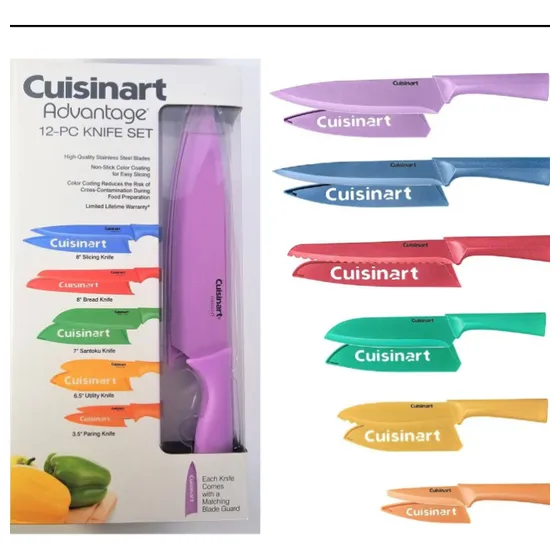 Set Juego Kit Cuchillos Cuisinart Original 12 Piezas Colores