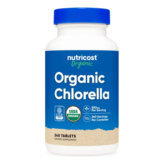 Suplemento Nutricost Chlorella Orgánica 500 Mg 240 Tabletas