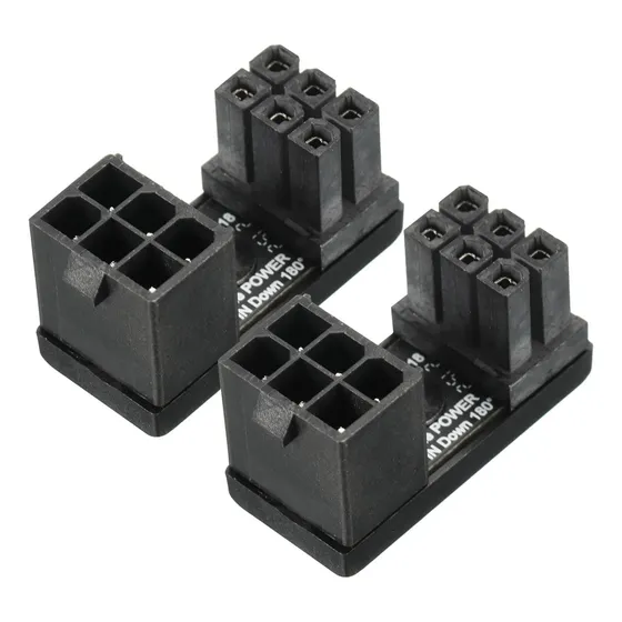Atx 6 Pine Hembra 6pin Macho Adaptador Corriente Angulo 180