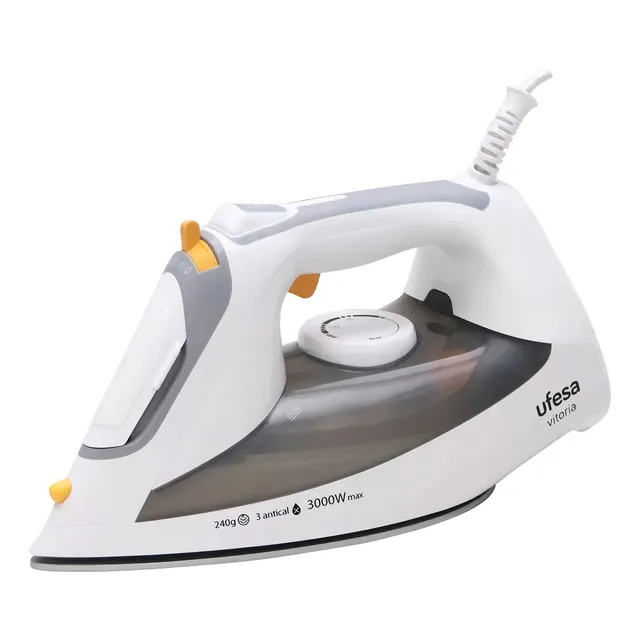 Plancha A Vapor Ufesa Pv3700 Vitoria 3000w Febo Color Blanco y Gris