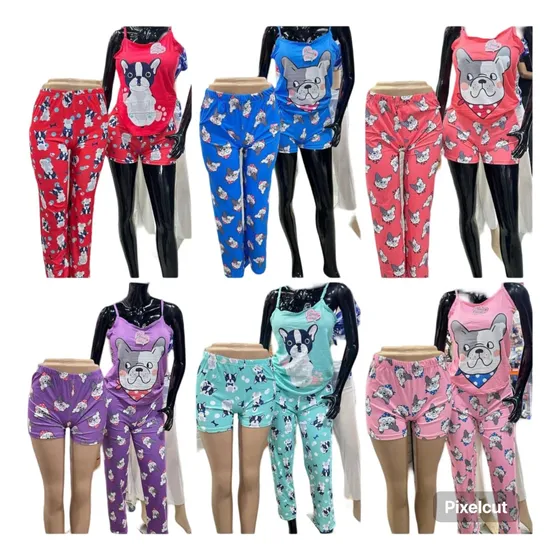 Pijama 3 Piezas Estampada Mujer Beauty Candy Por Tallas