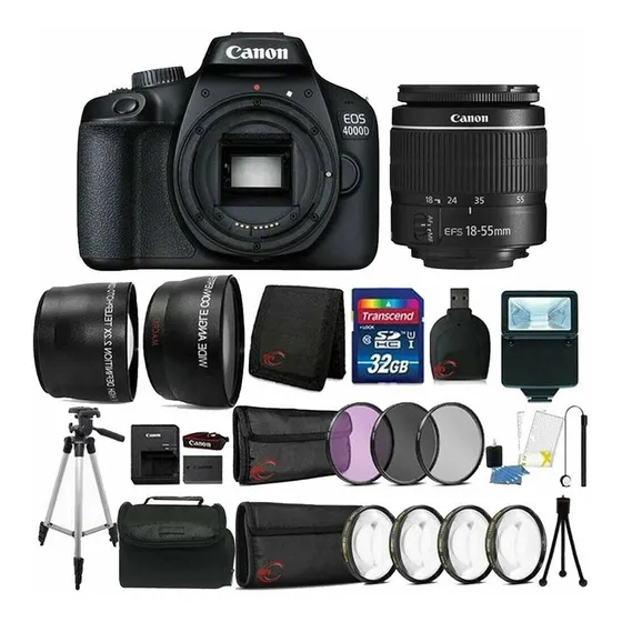 Camara Canon Eos 4000d Rebel T100 18mp Digital Slr+ 18-55mm 