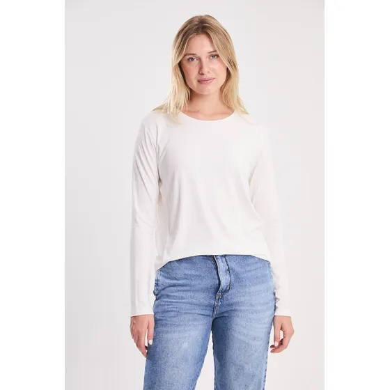 Remera Manga Larga Basica Off White Koxis Mujer