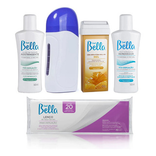 Kit Depilação Completo Aparelho Cera Rollon Mel Depil Bella Kit Depilação Completo Aparelho Cera Rollon Mel Depil Bella