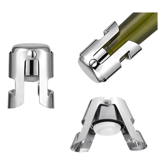 Tapón Para Botella De Champaña Acero Inox, Sellador, Corcho