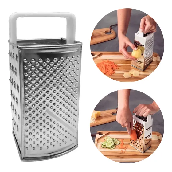 Ralador Aço Inox Fatiador 4 Faces Legumes Verduras 20cm Viel